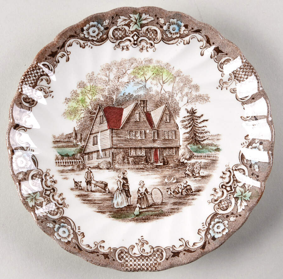 Heritage Hall Brown Multicolor Saucer by Johnson Brothers-1