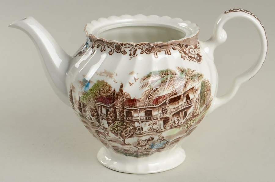 Heritage Hall Brown Multicolor Teapot No Lid by Johnson Brothers-1