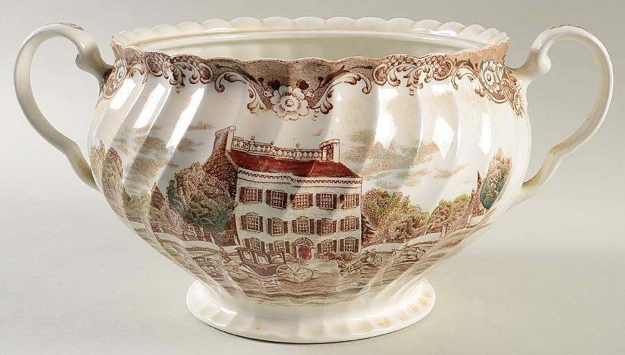 Heritage Hall Brown Multicolor Tureen No Lid by Johnson Brothers-1