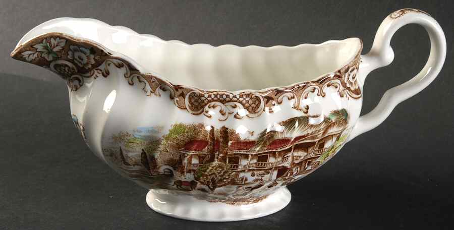 Heritage Hall Brown Multicolor Gravy Boat by Johnson Brothers-1