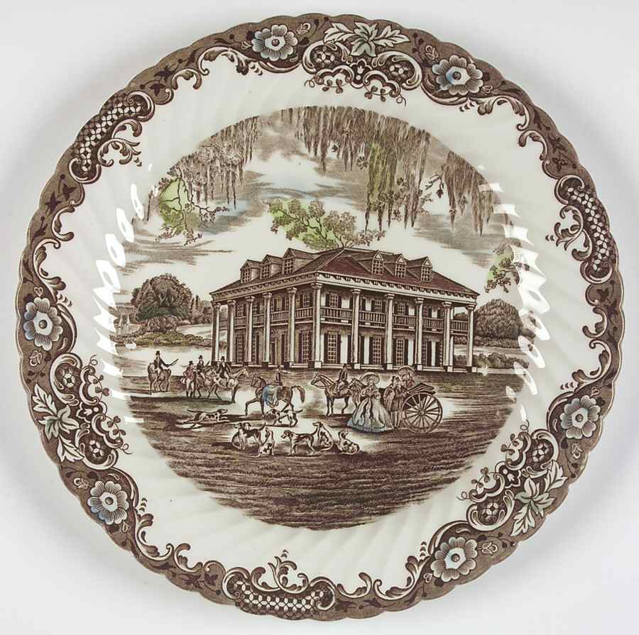 Heritage Hall Brown Multicolor 12" Chop Plate (Round Platter) by Johnson Brothers-1