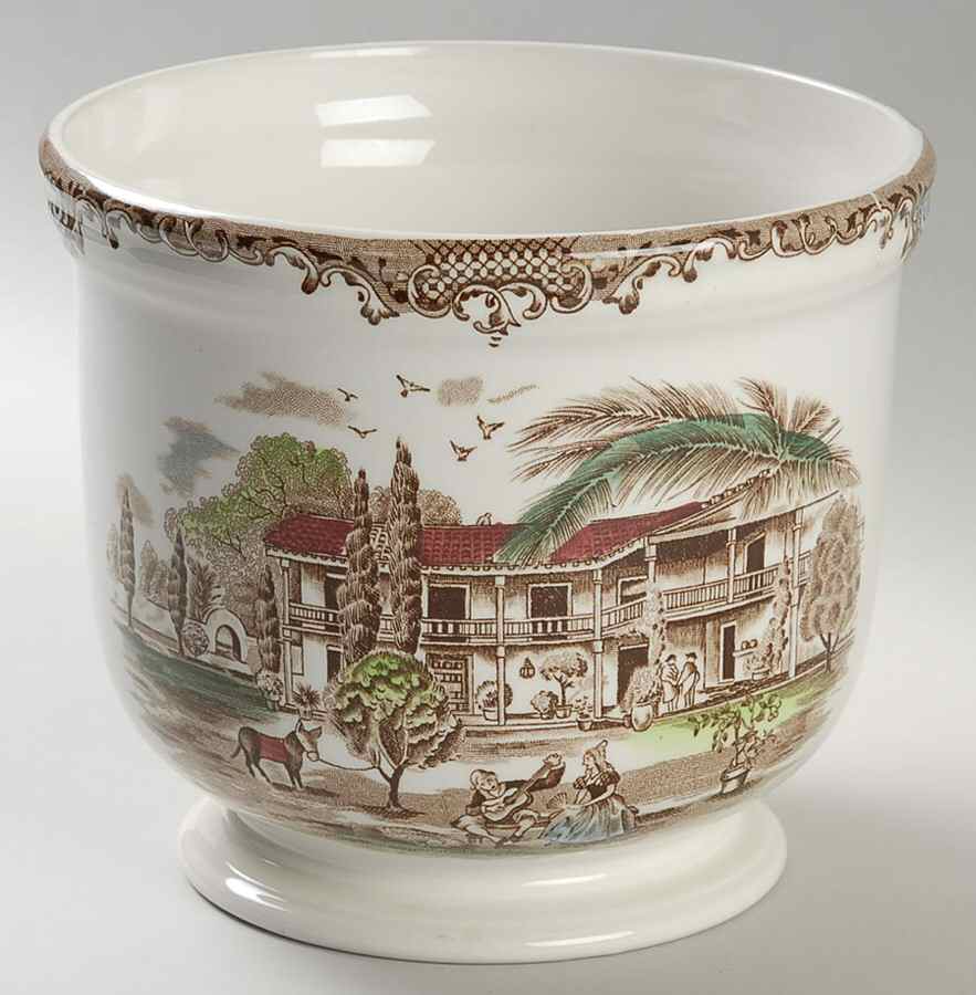 Heritage Hall Brown Multicolor Medium Cachepot by Johnson Brothers-1