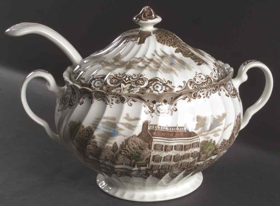 Heritage Hall Brown Multicolor Tureen & Lid w/Ladle by Johnson Brothers-1
