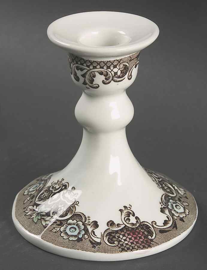 Heritage Hall Brown Multicolor Small Candlestick by Johnson Brothers-1