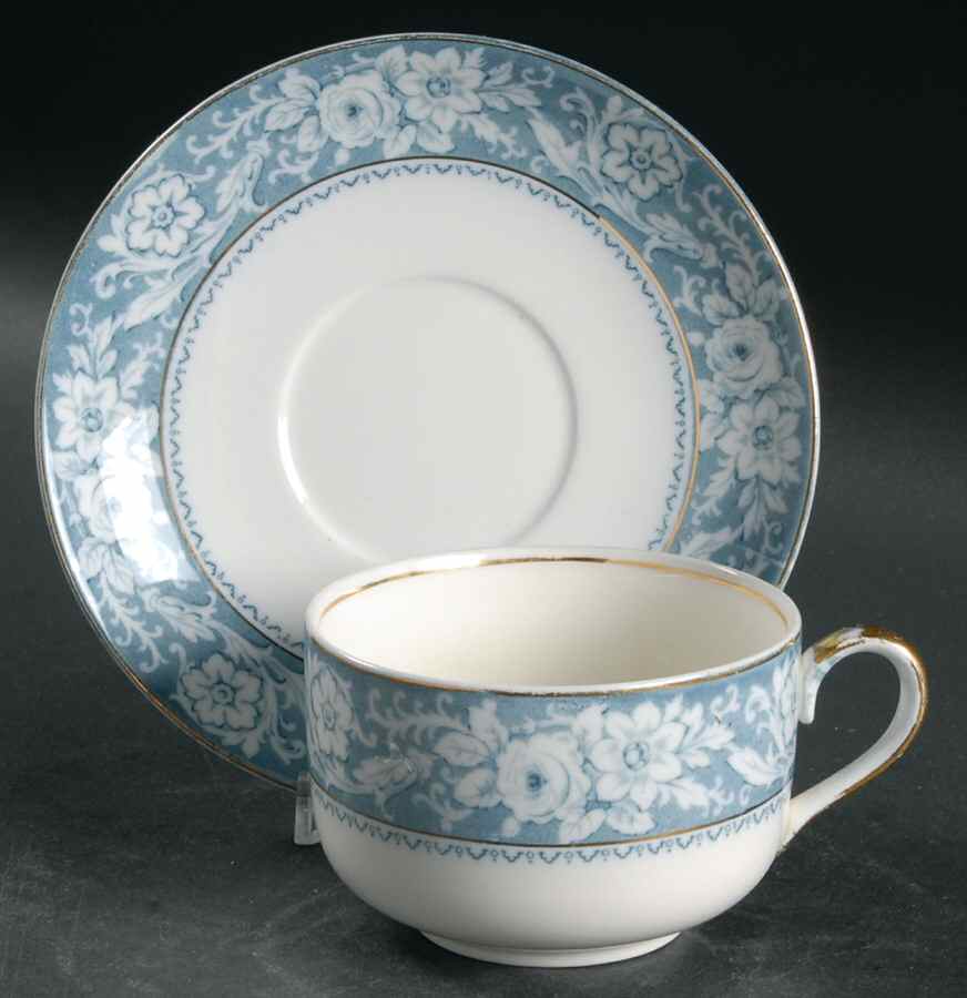 Henley Blue Flat Cup & Saucer Set by Johnson Brothers-1