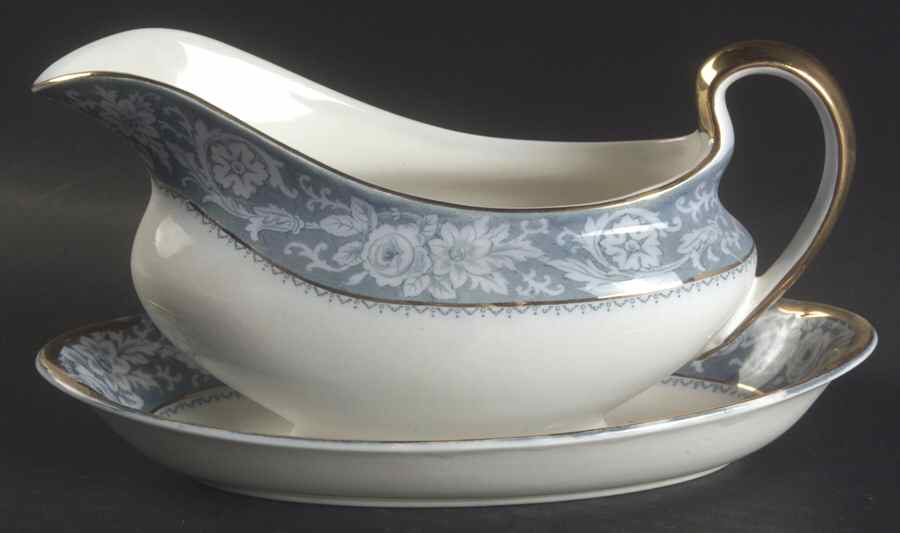 Henley Blue Gravy Boat & Underplate/Relish by Johnson Brothers-1