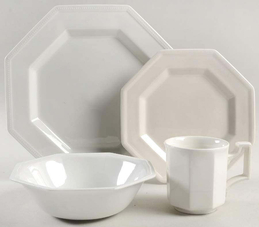 Heritage White ("Made in England" Stamp) 4 Piece Place Setting by Johnson Brothers-1
