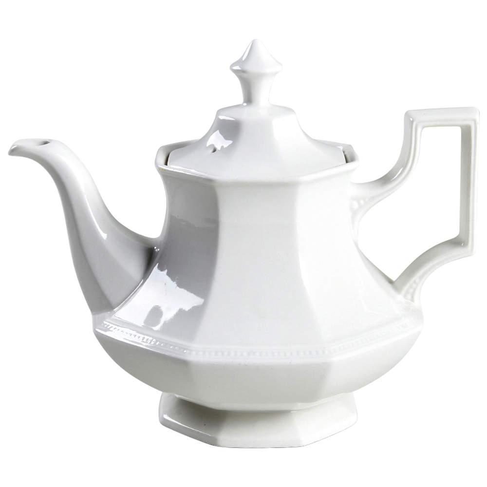Heritage White ("Made in England" Stamp) Teapot & Lid by Johnson Brothers-1