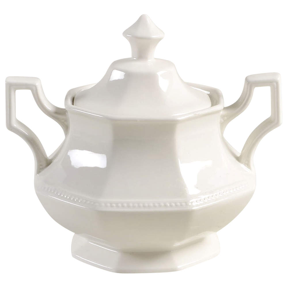 Heritage White ("Made in England" Stamp) Mini Sugar Bowl & Lid by Johnson Brothers-1