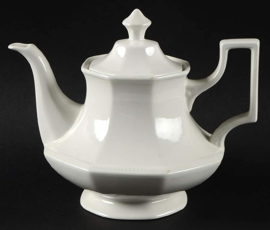 Heritage White ("Made in England" Stamp) Small Teapot & Lid by Johnson Brothers-1