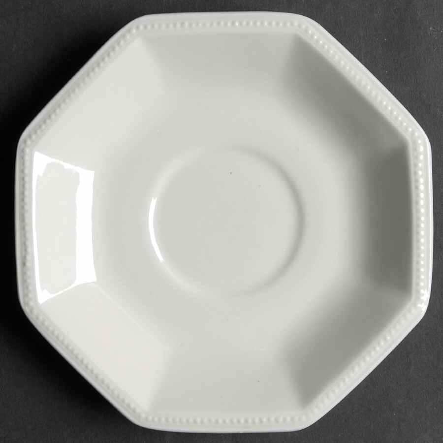 Heritage White ("Made in England" Stamp) Saucer for Footed Cup by Johnson Brothers-1