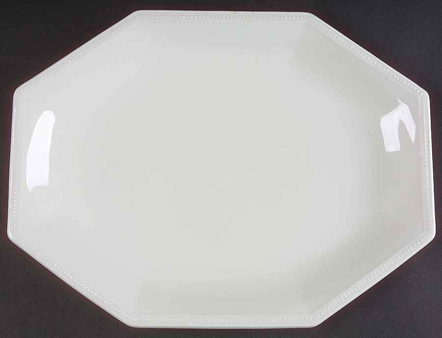 Heritage White ("Made in England" Stamp) 12" Oval Serving Platter by Johnson Brothers-1
