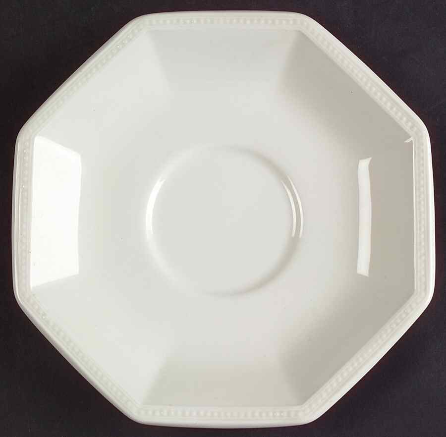 Heritage White ("Made in England" Stamp) Breakfast/Cream Soup Saucer for CSSBRL by Johnson Brothers-1