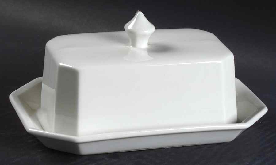 Heritage White ("Made in England" Stamp) Half Pound Covered Butter by Johnson Brothers-1