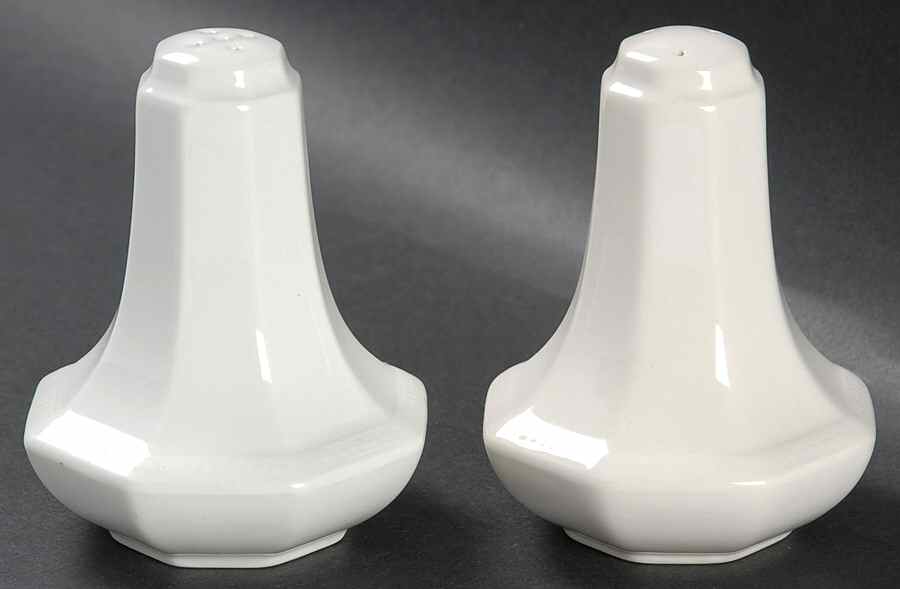 Heritage White ("Made in England" Stamp) Salt & Pepper Set by Johnson Brothers-1