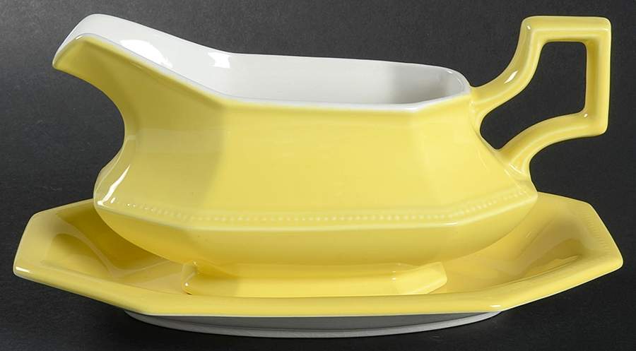 Heritage Yellow Gravy Boat & Underplate by Johnson Brothers-1