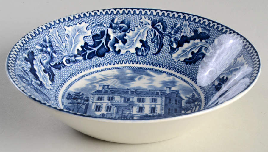 Historic America Blue Coupe Cereal Bowl by Johnson Brothers-1