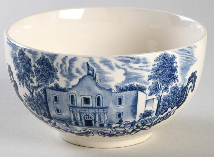 Historic America Blue Open Sugar Bowl by Johnson Brothers-1