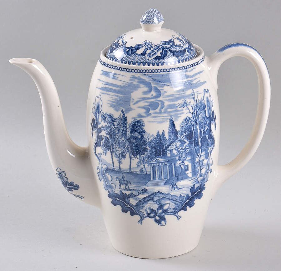 Historic America Blue Coffee Pot & Lid by Johnson Brothers-1