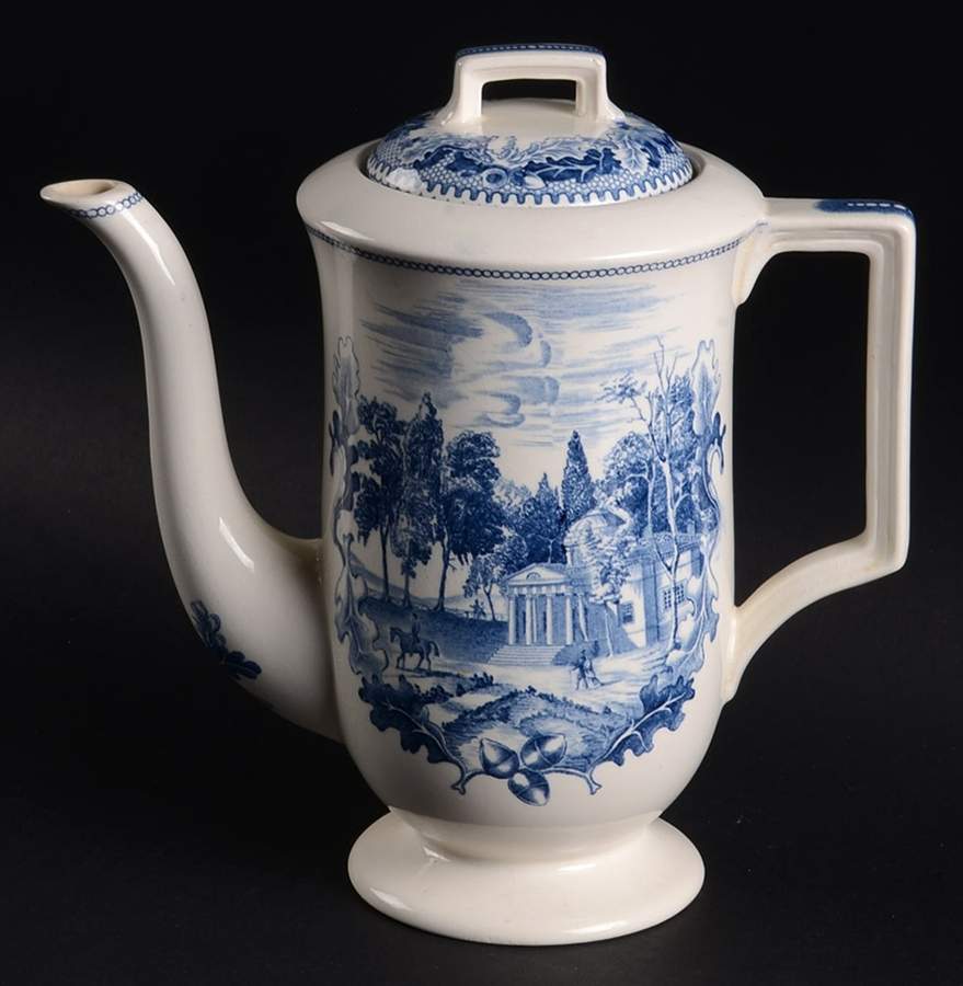 Historic America Blue Coffee Pot & Lid by Johnson Brothers-1