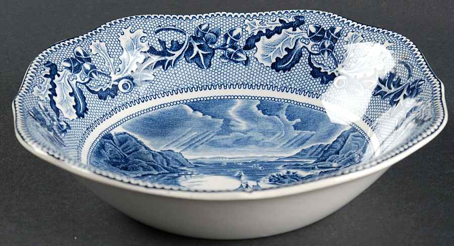 Historic America Blue Square Soup Bowl by Johnson Brothers-1