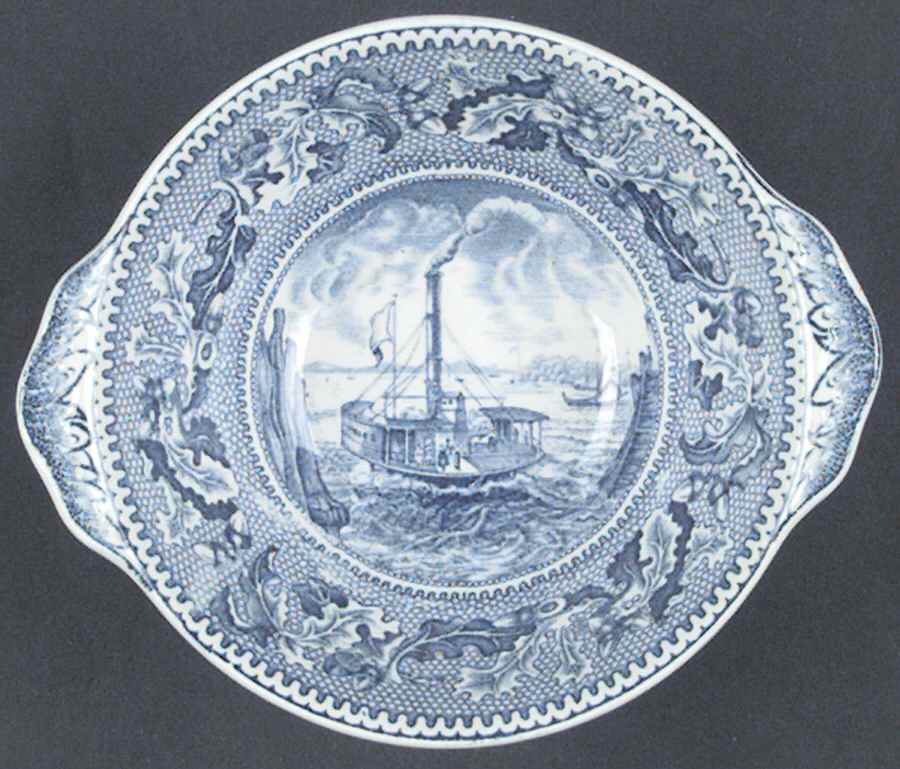 Historic America Blue Lugged Fruit/Dessert (Sauce) Bowl by Johnson Brothers-1