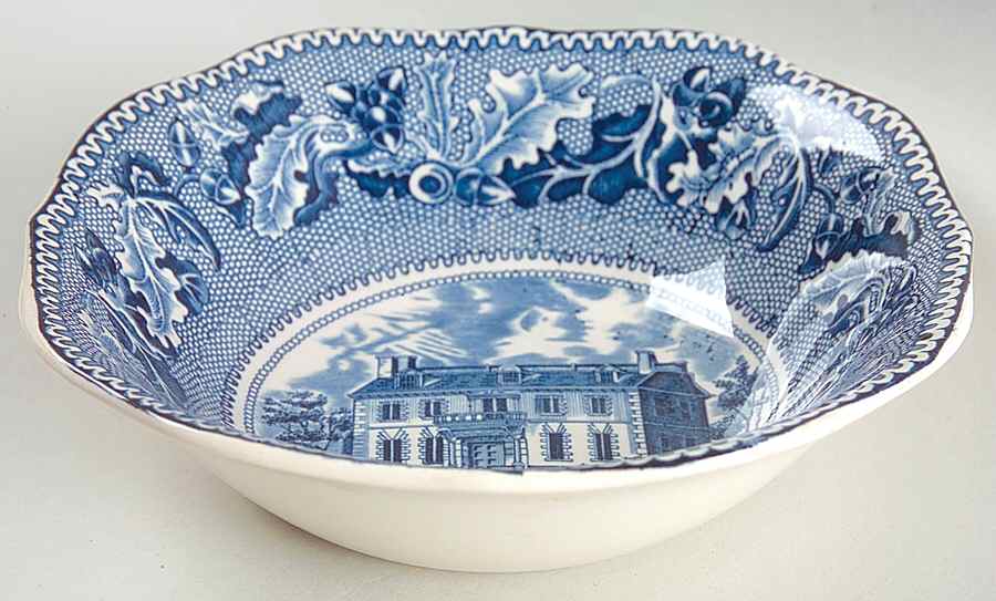 Historic America Blue Square Cereal Bowl by Johnson Brothers-1
