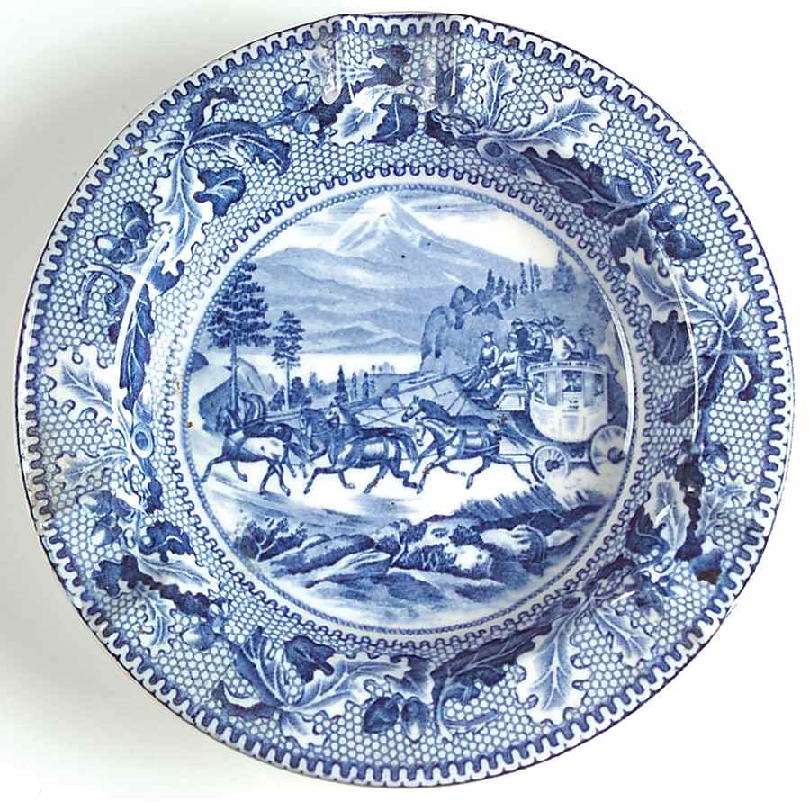 Historic America Blue Small Ashtray by Johnson Brothers-1