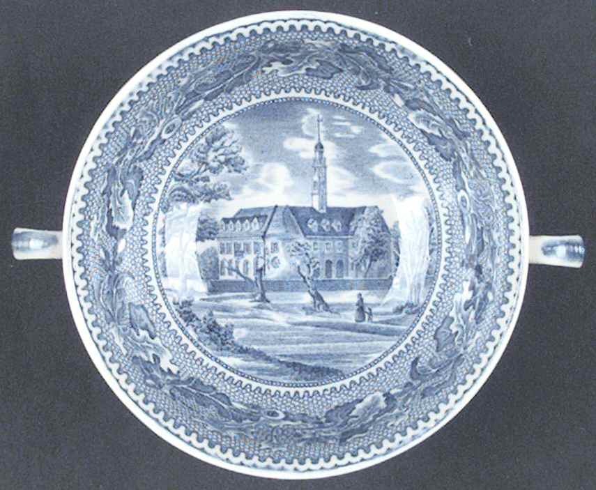 Historic America Blue Flat Cream Soup Bowl by Johnson Brothers-1
