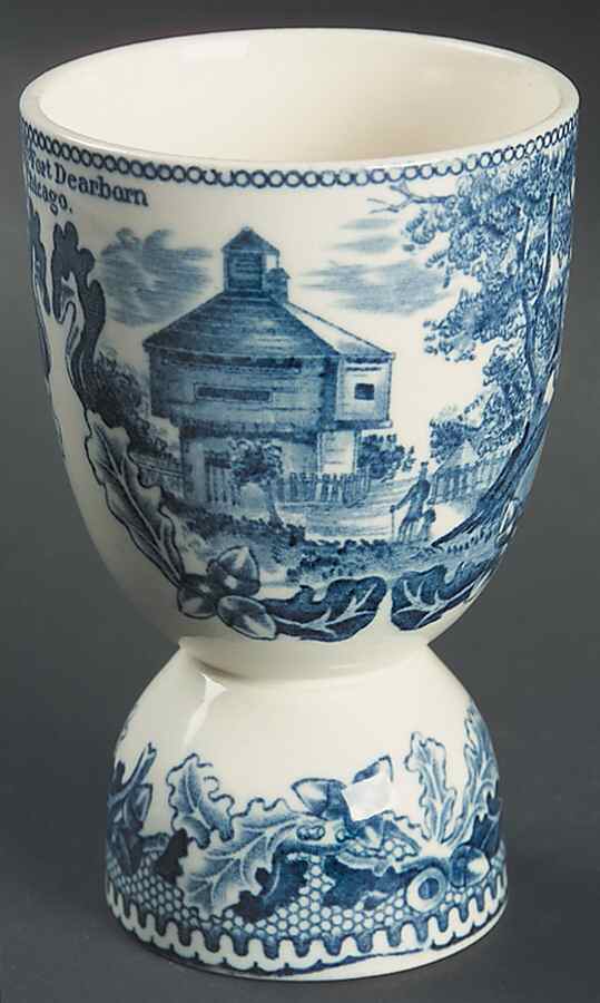 Historic America Blue Double Egg Cup by Johnson Brothers-1
