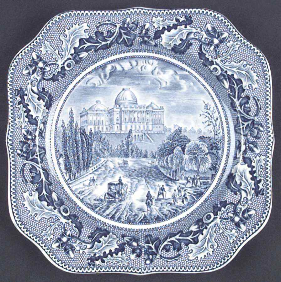 Historic America Blue Square Salad Plate by Johnson Brothers-1