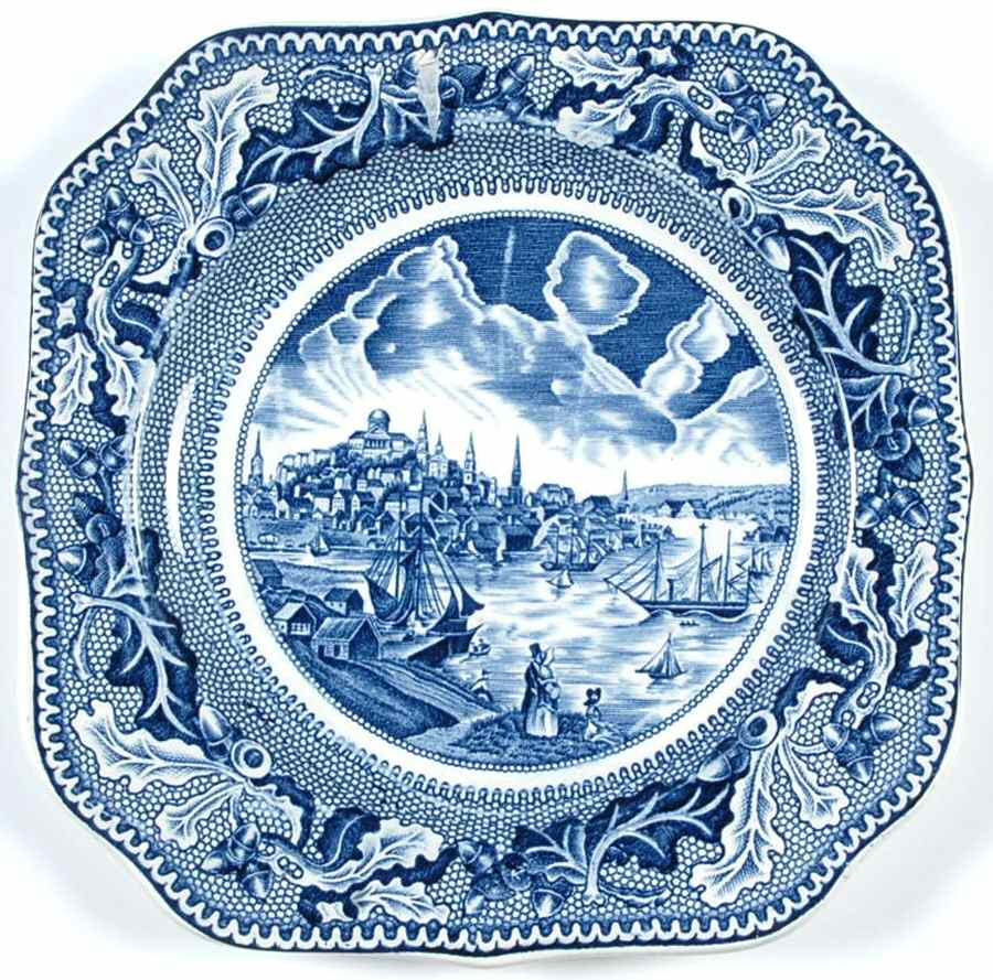 Historic America Blue Square Bread & Butter Plate by Johnson Brothers-1