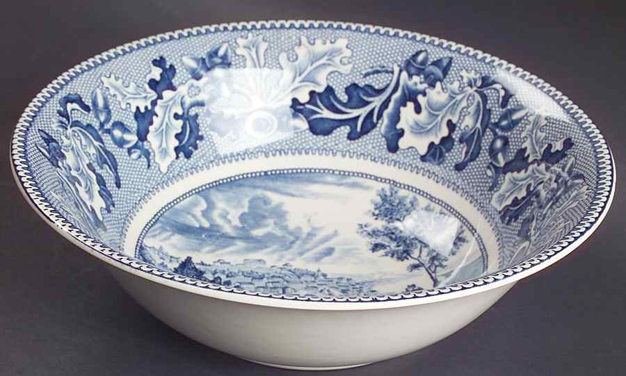Historic America Blue 8" Round Vegetable Bowl by Johnson Brothers-1
