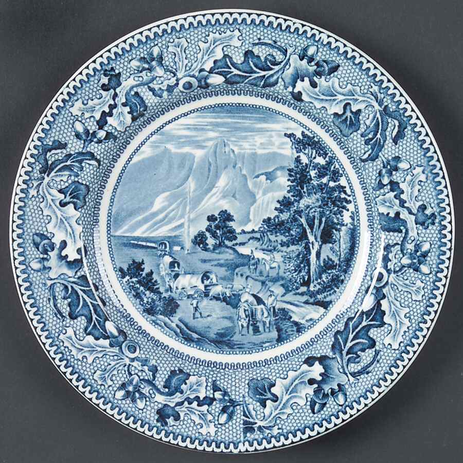 Historic America Blue Bread & Butter Plate by Johnson Brothers-1