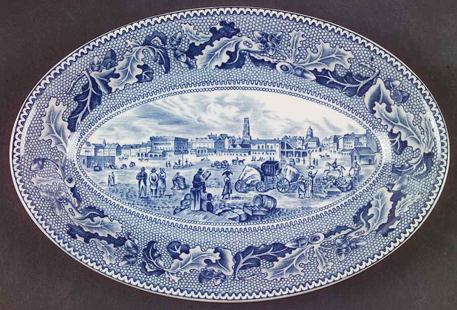 Historic America Blue Relish/Gravy Underplate by Johnson Brothers-1