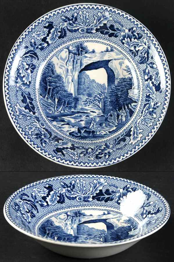 Historic America Blue Fruit/Dessert (Sauce) Bowl by Johnson Brothers-1