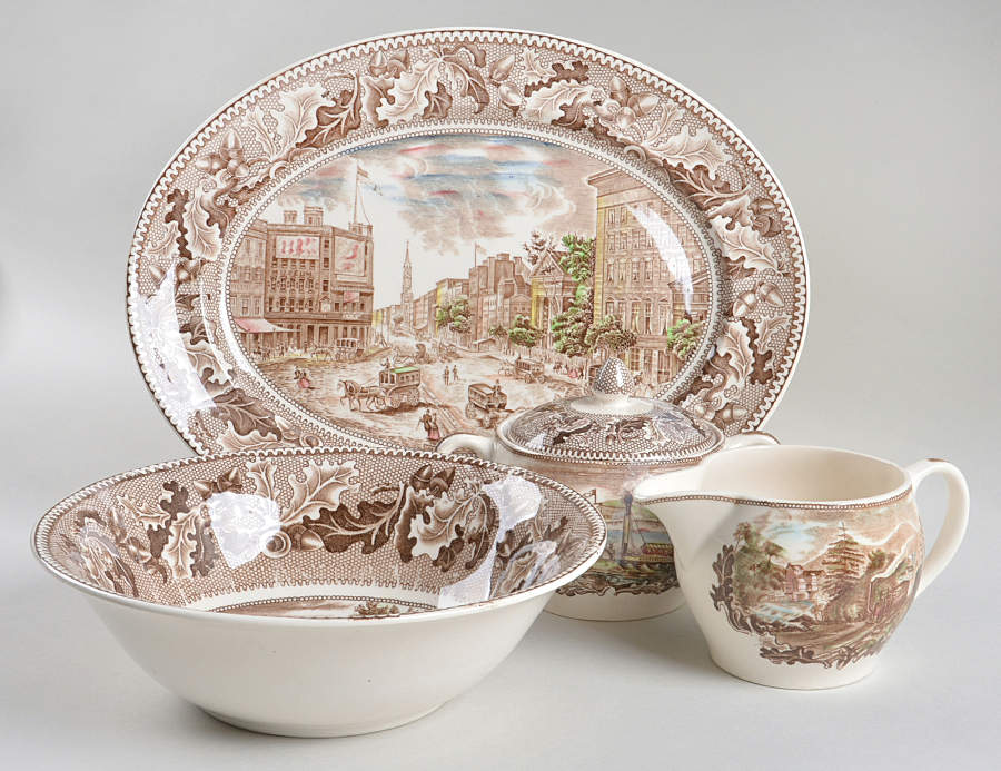 Historic America Brown Multicolor 5 Piece Hostess Set by Johnson Brothers-1