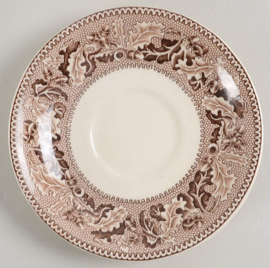 Historic America Brown Multicolor Saucer for Flat Cup by Johnson Brothers-1