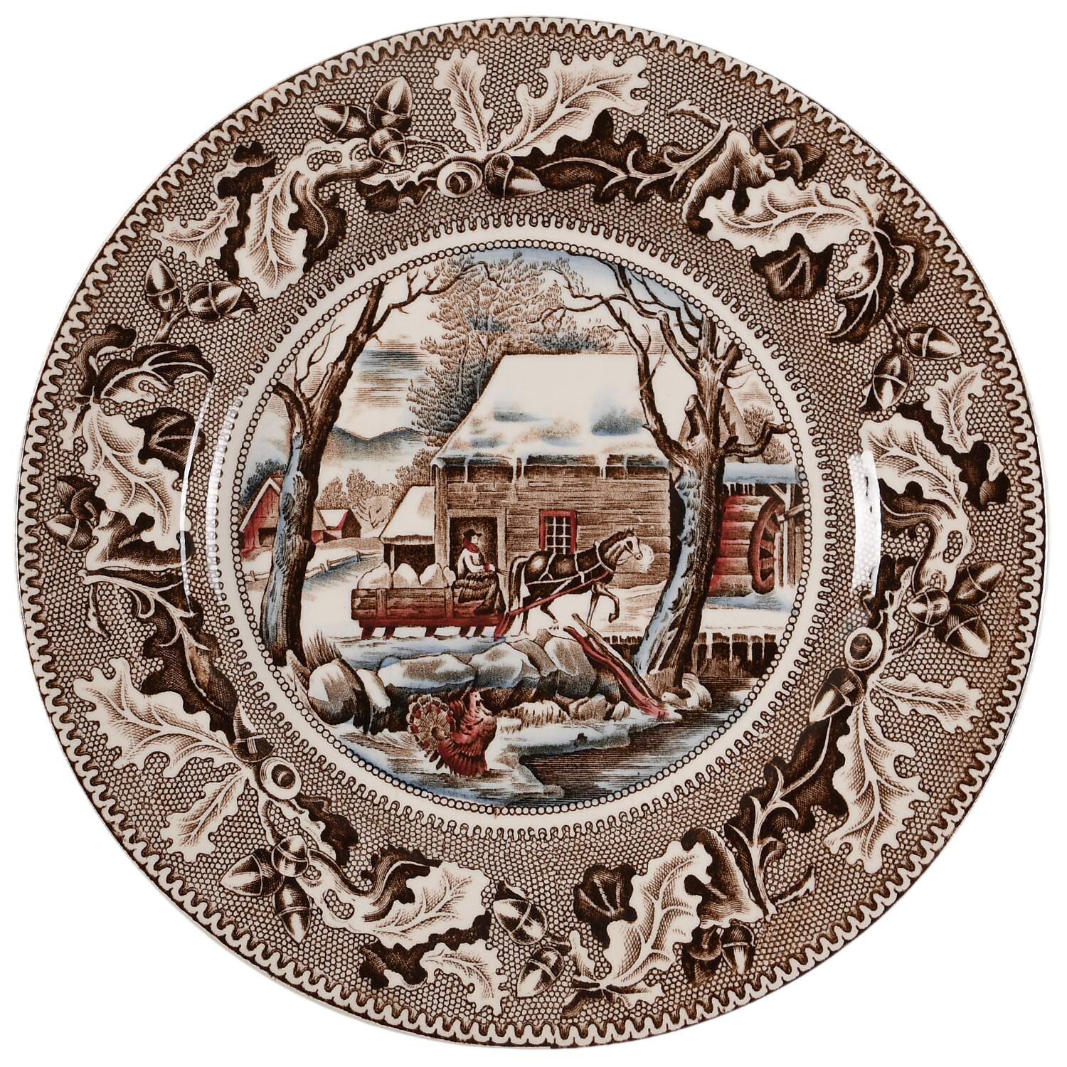 Historic America Brown Multicolor Dinner Plate by Johnson Brothers-1