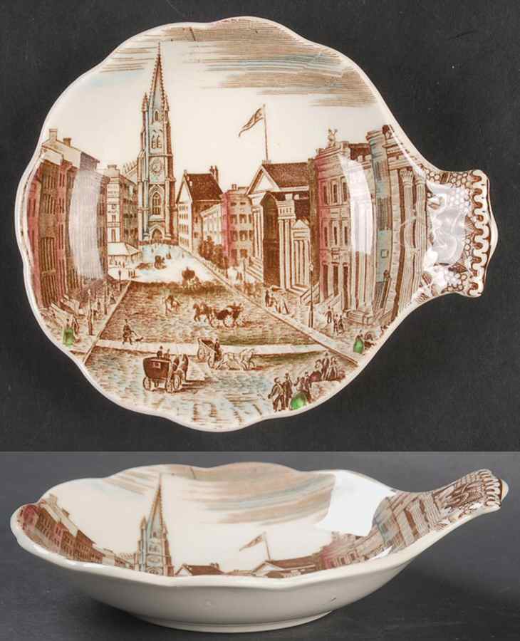Historic America Brown Multicolor Lemon Dish by Johnson Brothers-1