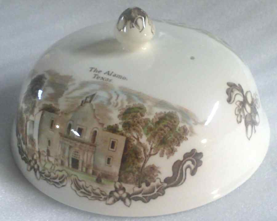Historic America Brown Multicolor Lid for Round Butter by Johnson Brothers-1