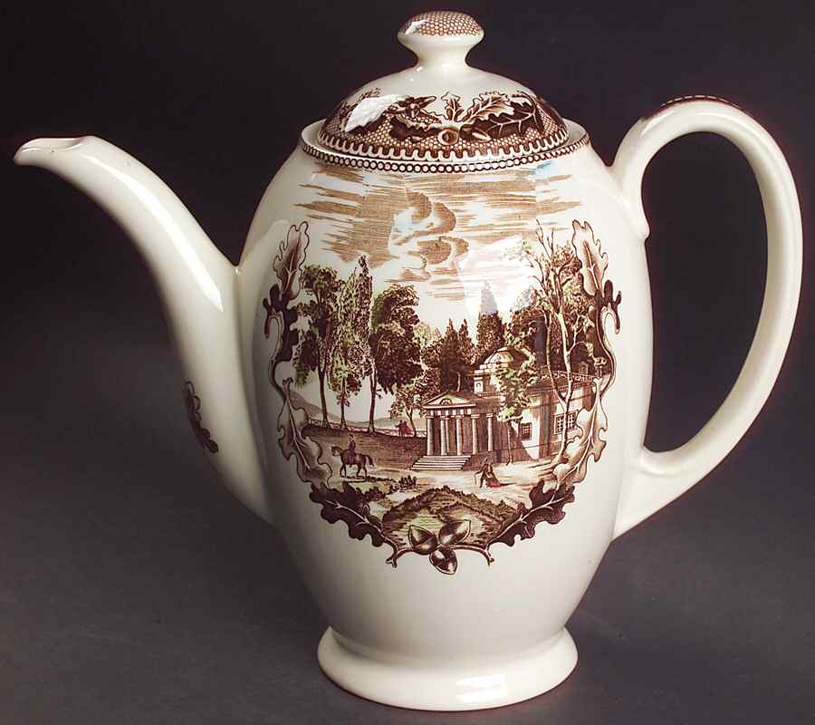 Historic America Brown Multicolor Coffee Pot & Lid by Johnson Brothers-1
