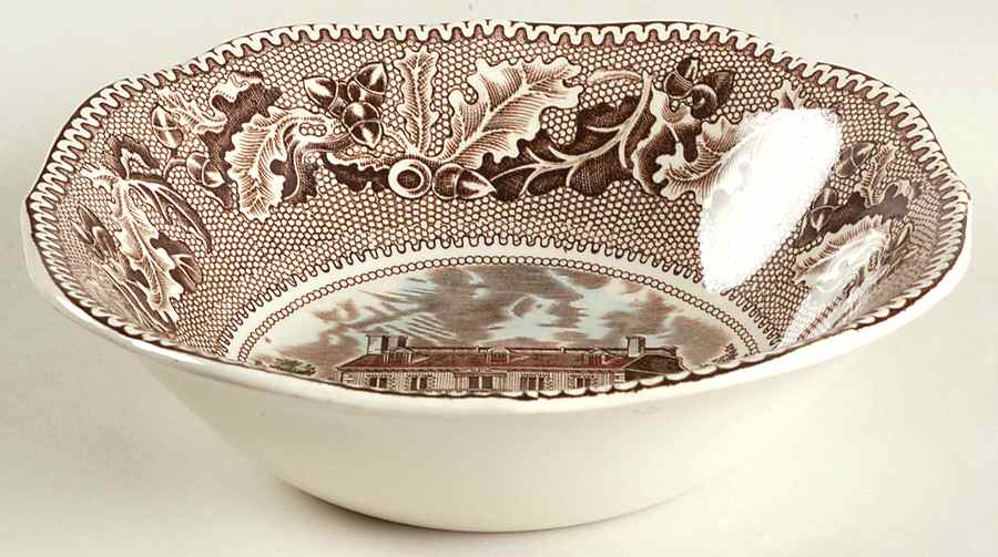 Historic America Brown Multicolor Square Cereal Bowl by Johnson Brothers-1