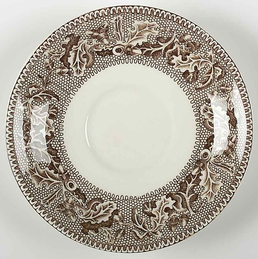 Historic America Brown Multicolor Saucer for Flat Cup by Johnson Brothers-1