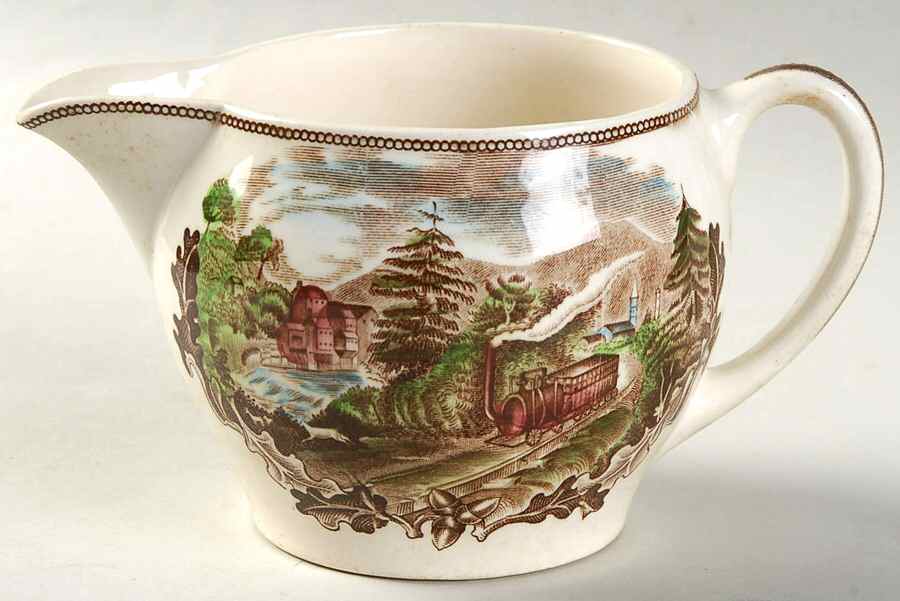 Historic America Brown Multicolor Creamer by Johnson Brothers-1