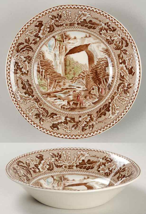 Historic America Brown Multicolor Fruit/Dessert (Sauce) Bowl by Johnson Brothers-1
