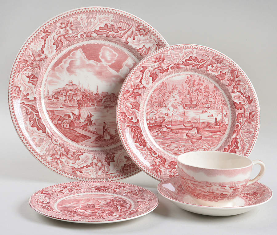 Historic America Pink 5 Piece Place Setting by Johnson Brothers-1