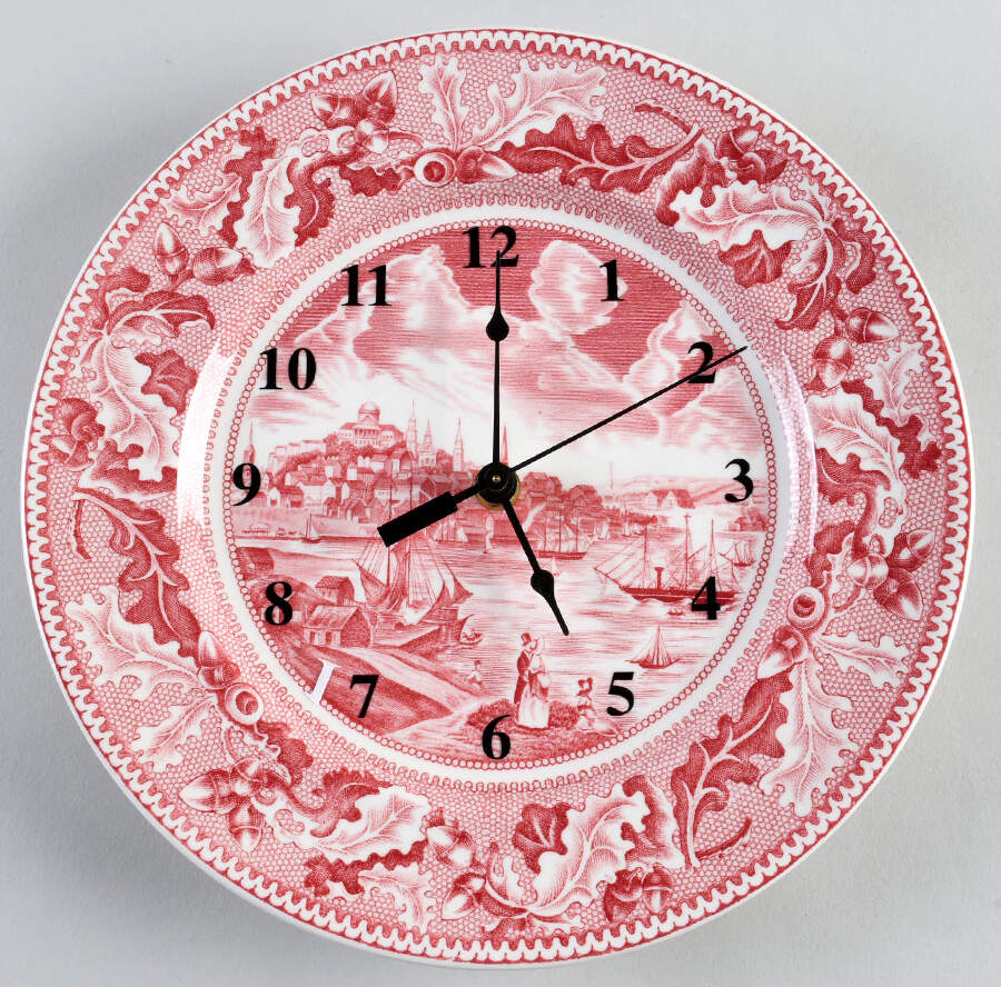 Historic America Pink 1-2" depth  Clock Plate HC by Johnson Brothers-1