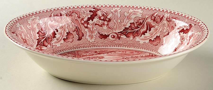 Historic America Pink 9" Oval Vegetable Bowl by Johnson Brothers-1