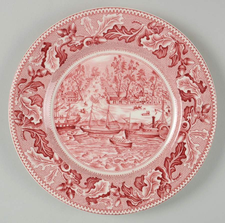 Historic America Pink Salad Plate by Johnson Brothers-1